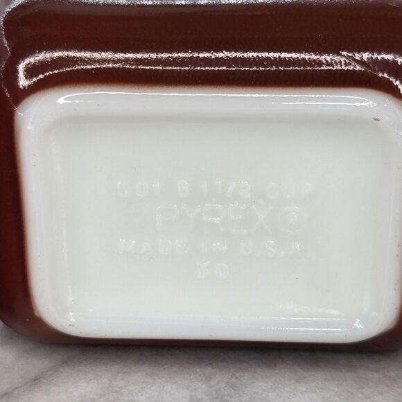 Vintage Pyrex 501-B Refrigerator Dish Lot 3 Red Brown 1.5 Cup Made USA Opal - Picture 8 of 10